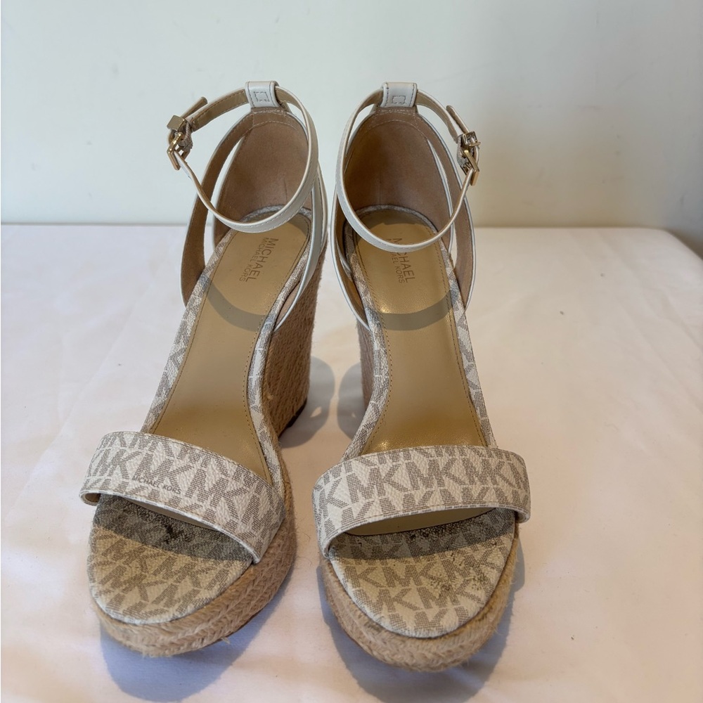 Michael Kors Cream Patterned Wedges